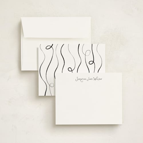 This is a ink personalized stationery thank you cards with standard by Kelly Watkins called nostalgic printing on signature in 4.25x5.5