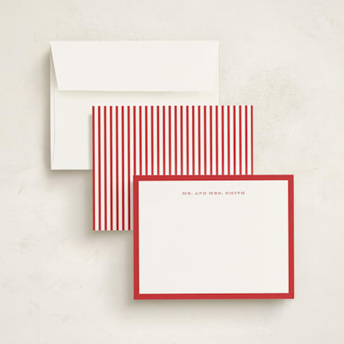 This is a apple personalized stationery thank you cards with standard by Pati Cascino called rambla printing on signature in 4.25x5.5