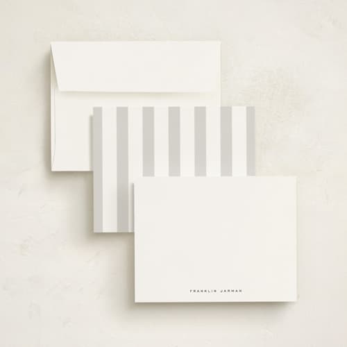 This is a snow personalized stationery thank you cards with standard by Sara Hicks Malone called jarman printing on signature in 4.25x5.5