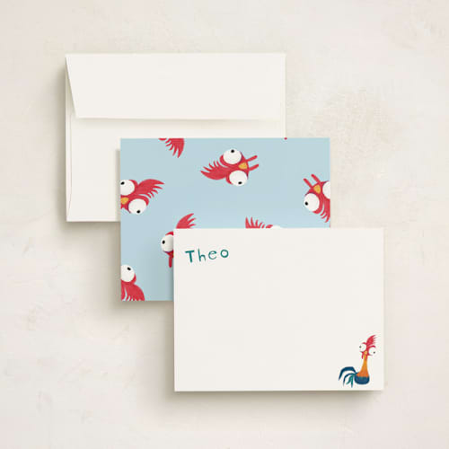 This is a cotton personalized stationery thank you cards with standard by Kristen Knechtel called disney's moana hei hei printing on signature in 4.25x5.5