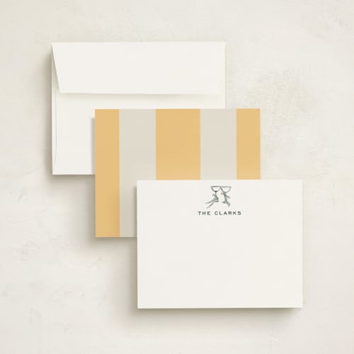 This is a sorbetto personalized stationery thank you cards with standard by Megan Davis called campania printing on signature in 4.25x5.5