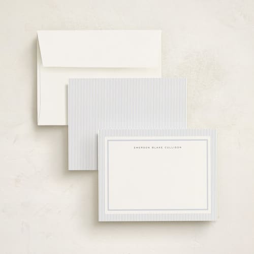 This is a sky personalized stationery thank you cards with standard by Sara Hicks Malone called seersucker printing on signature in 5x7