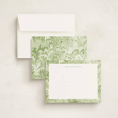 This is a apple personalized stationery thank you cards with standard by Petra Kern called florence printing on signature in 5x7