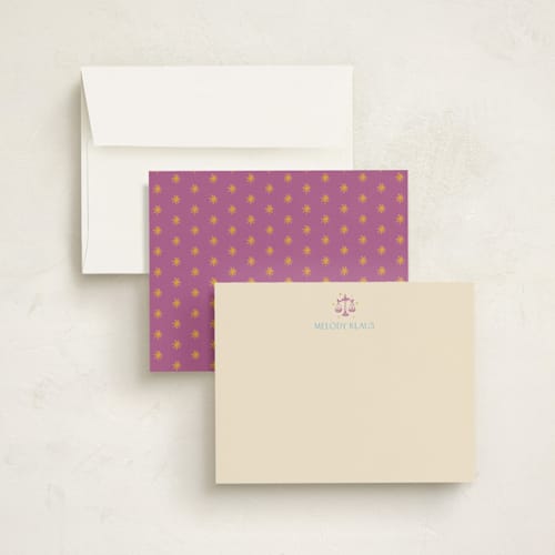 This is a orchid personalized stationery thank you cards with standard by Cass Loh called libra printing on signature in 5x7