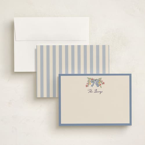 This is a cornflower personalized stationery thank you cards with standard by Chris Griffith called a wedding in low country printing on signature in 5x7