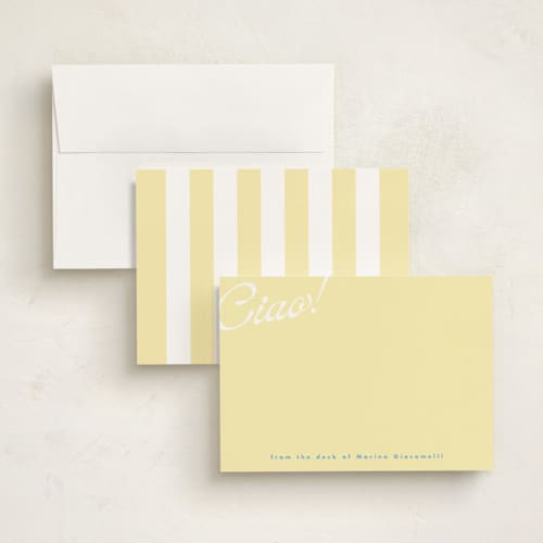 This is a limoncello personalized stationery thank you cards with standard by Tamara Hilje called ciao printing on signature in 5x7