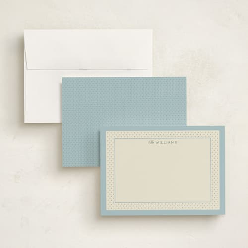 This is a garden personalized stationery thank you cards with standard by Robert and Stella called polka dot frame printing on signature in 5x7