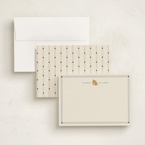 This is a equestrian personalized stationery thank you cards with standard by Sarah Rosenthal called sport classic printing on signature in 5x7