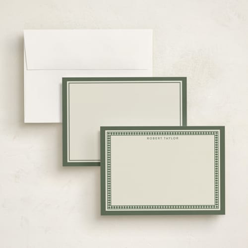 This is a malachite personalized stationery thank you cards with standard by Diana Pinnell called noble hall printing on signature in 5x7