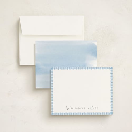 This is a sky personalized stationery thank you cards with standard by letterfix called coastal printing on signature in 5x7