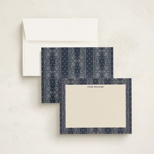 This is a inditgo personalized stationery thank you cards with standard by Kamala Nahas called bandana printing on signature in 5x7