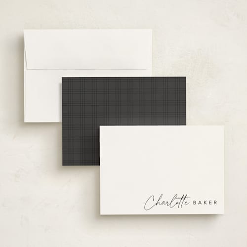 This is a evening personalized stationery thank you cards with standard by Stacey Meacham called quick signature printing on signature in 5x7