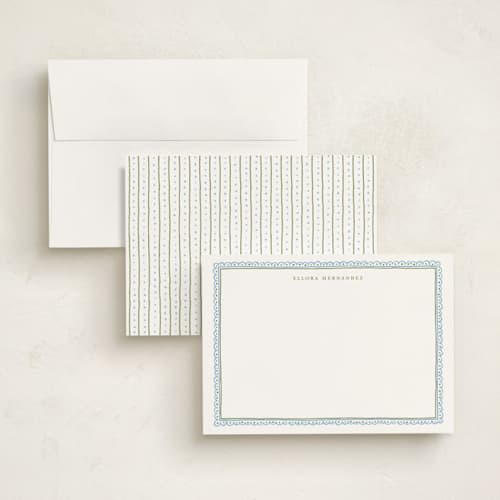 This is a celeste personalized stationery thank you cards with standard by Pati Cascino called forli printing on signature in 5x7