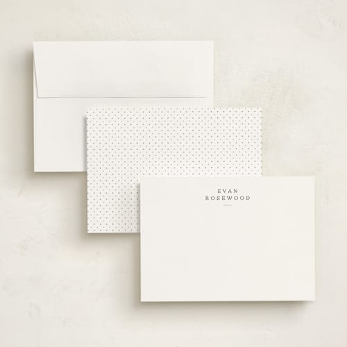 This is a cloud personalized stationery thank you cards with standard by Sara Hicks Malone called softspoken printing on signature in 5x7