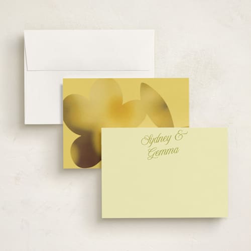 This is a island citrus personalized stationery thank you cards with standard by Morgan Kendall called bloom printing on signature in 5x7