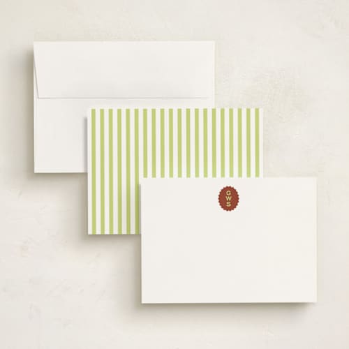 This is a brick personalized stationery thank you cards with standard by Megan Davis called brasserie printing on signature in 5x7