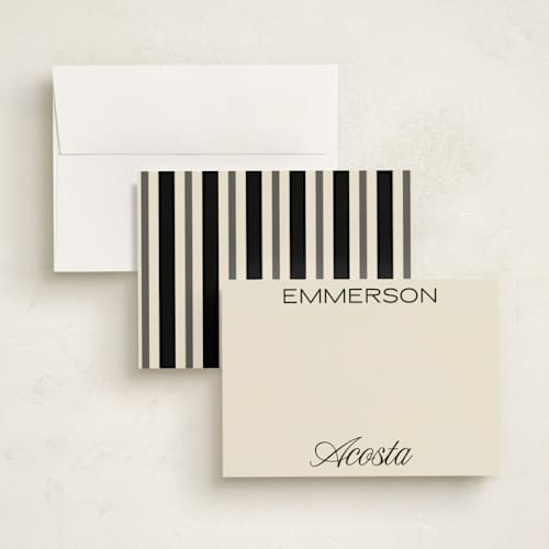 This is a ecru personalized stationery thank you cards with standard by Morgan Kendall called picture show printing on signature in 5x7