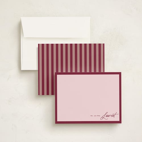 This is a wine personalized stationery thank you cards with standard by Pati Cascino called laurent printing on signature in 5x7