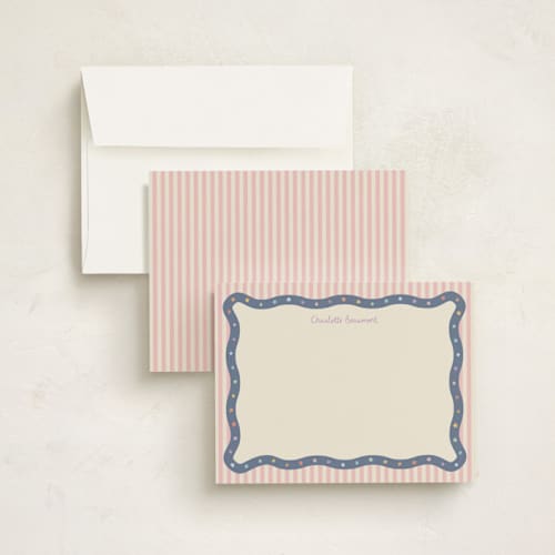 This is a cotton candy personalized stationery thank you cards with standard by Rebecca Dymon called star parade printing on signature in 5x7