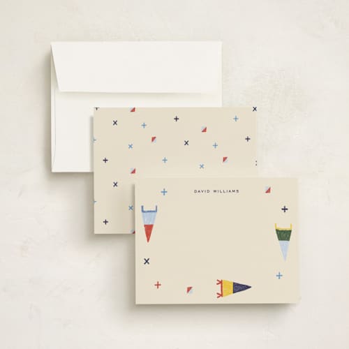 This is a marine personalized stationery thank you cards with standard by Sarah Rosenthal called yacht club printing on signature in 5x7