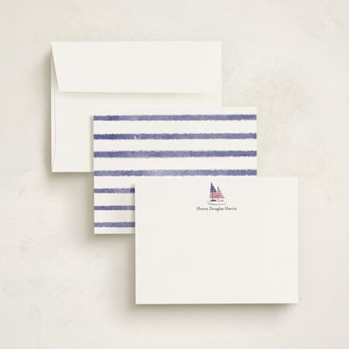 This is a americana personalized stationery thank you cards with standard by Prawita Sari called bon voyage printing on signature in 5x7
