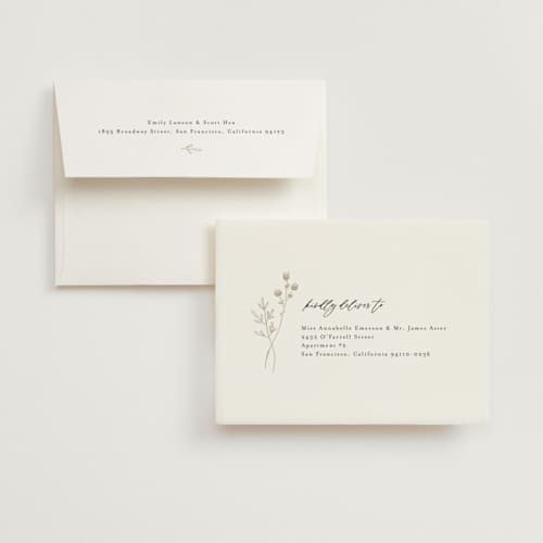 This is a silk wedding thank you cards with foil pressed by Kelly Schmidt called rustic elegance printing on strathmore in standard