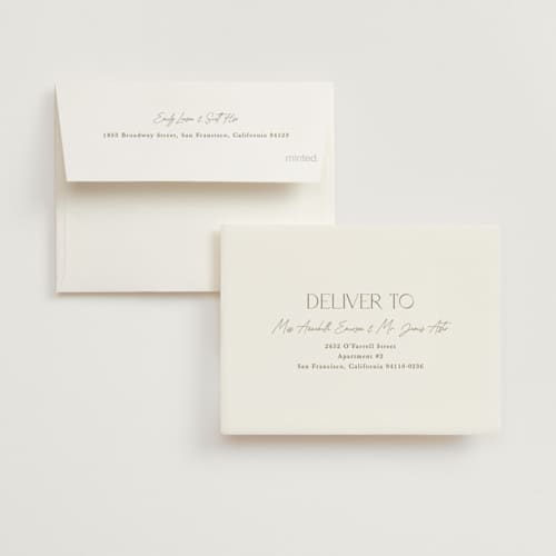 This is a snow wedding thank you cards with foil pressed by Yaling Hou Suzuki called modern take printing on strathmore in standard