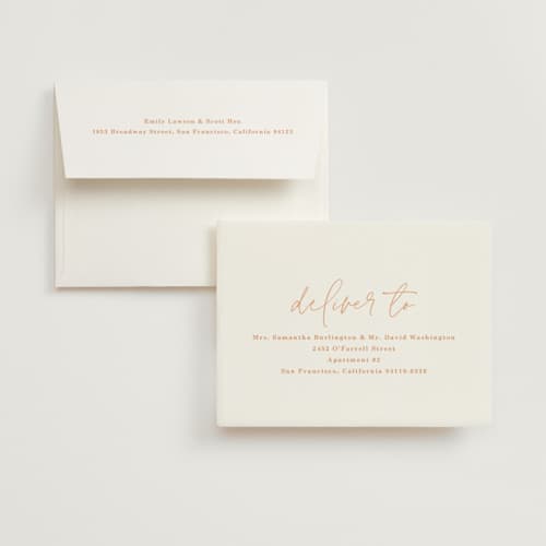 This is a blush wedding thank you cards with foil pressed by Baumbirdy called flower cheers printing on strathmore in standard