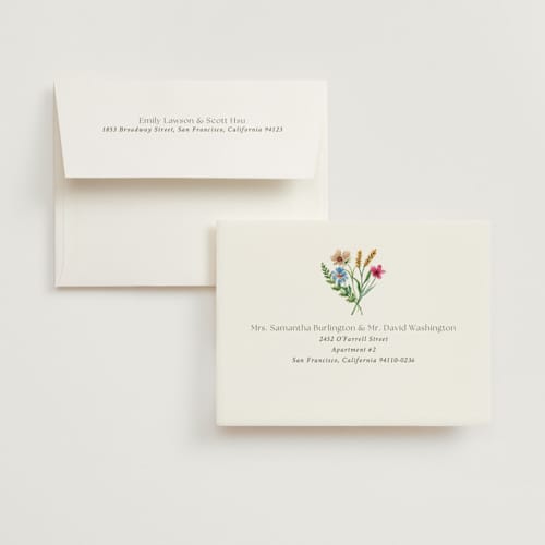 This is a garden wedding thank you cards with foil pressed by Yaling Hou Suzuki called bright garden printing on strathmore in standard