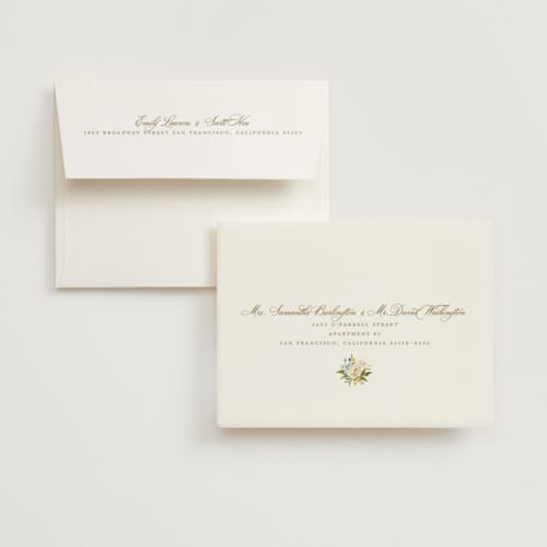 This is a chiffon bridal shower thank you cards with standard by Everett Paper Goods called avalon printing on strathmore in standard
