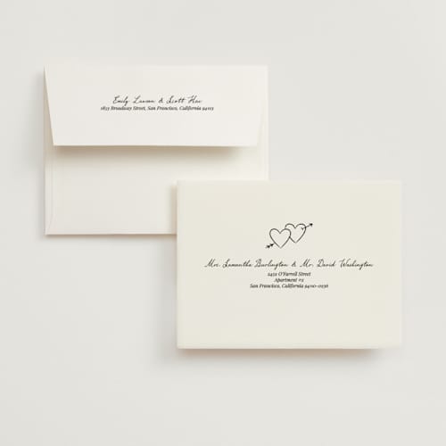 This is a champagne bridal shower thank you cards with standard by Helena Vitto called vintage lovers printing on strathmore in standard