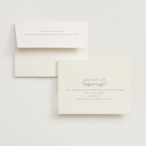 This is a flower braid bridal shower thank you cards with standard by Petra Kern called wildflowers crest printing on strathmore in standard