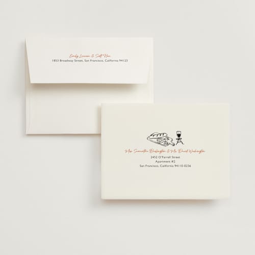 This is a sunset bridal shower thank you cards with standard by Elly called gathering printing on strathmore in standard