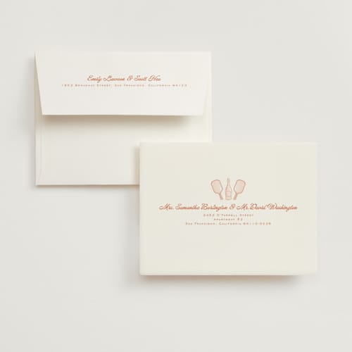 This is a citrus bridal shower thank you cards with standard by Ashlee Townsend called pickleball & prosecco printing on strathmore in standard