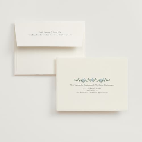 This is a sky bridal shower thank you cards with standard by Christy Hy Lee called simple garland printing on strathmore in standard