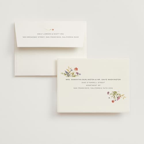 This is a sherbert bridal shower thank you cards with standard by Erin Hodges called untied printing on strathmore in standard