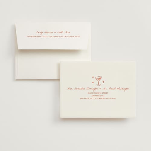 This is a verona sunset bridal shower thank you cards with standard by Cass Loh called chic soirée printing on strathmore in standard