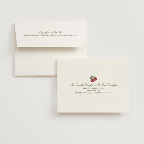 This is a moss bridal shower thank you cards with standard by Kelly Watkins called farmers market printing on strathmore in standard