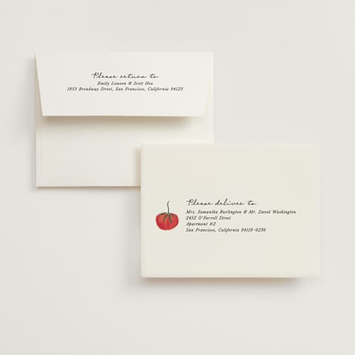 This is a lime bridal shower thank you cards with standard by Jackie Crawford called petit pomodoro printing on strathmore in standard