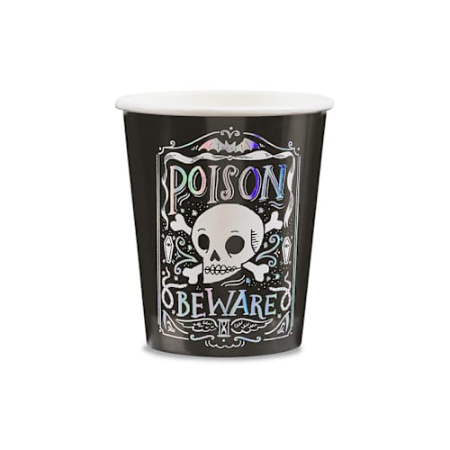 This is a black party decorations by Jollity and Co called doomsday 9 oz cups- set of 8 in standard