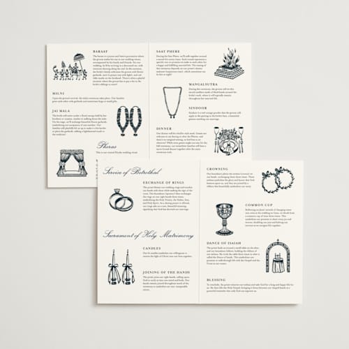 This is a midnight garden unique wedding programs with foil pressed by Simona Camp called gilded tapestry printing on signature in folded
