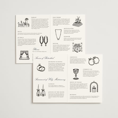 This is a ebony unique wedding programs with foil pressed by Ana de Sousa called timeless nature printing on signature in folded