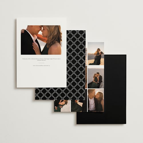 This is a snow rehearsal dinner invitations with standard by Kimberly FitzSimons called chic gala printing on signature in standard