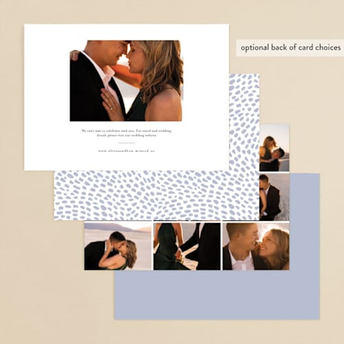 This is a navy rehearsal dinner invitations with standard by Jennifer Wick called just the two of us printing on signature in standard
