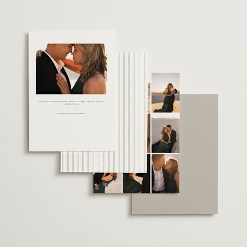 This is a cotton rehearsal dinner invitations with standard by Amy Kross called overlapping printing on signature in standard