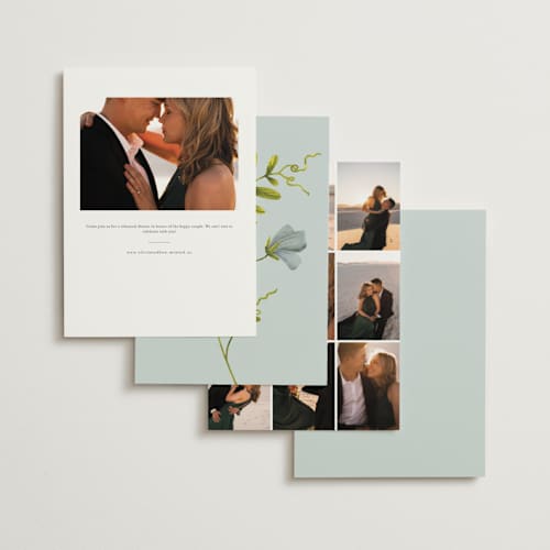 This is a bluebell rehearsal dinner invitations with standard by Chris Griffith called a botanical event printing on signature in standard