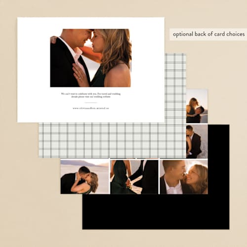 This is a titanium rehearsal dinner invitations with standard by Shirley Lin Schneider called eat, drink and rehearse printing on signature in standard