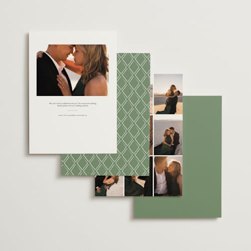 This is a sage rehearsal dinner invitations with standard by Kampai Designs called lilt printing on signature in standard
