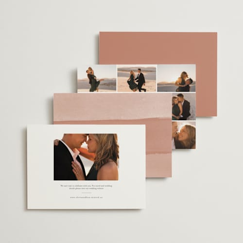 This is a brick rehearsal dinner invitations with standard by Shannon Chen of Four Wet Feet Studio called let's rehearse printing on signature in standard