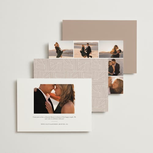 This is a clay rehearsal dinner invitations with standard by Nicole Barreto called typographical printing on signature in standard